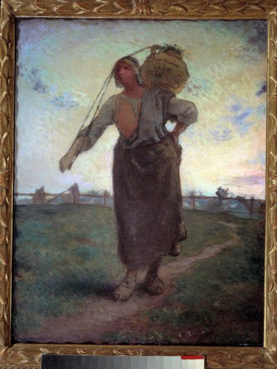 Normandische melkmeid in Greville door Jean Francois Millet