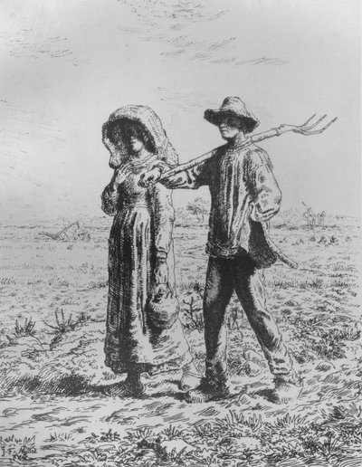 Le Départ Pour Le Travail door Jean Francois Millet
