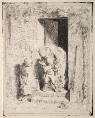 Moederlijke voorzorg door Jean Francois Millet
