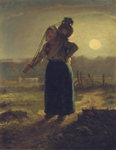 Normandische melkmeid, 1853-54 door Jean Francois Millet