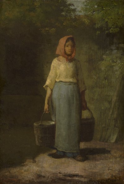 Boerenmeisje Terugkerend van de Bron, ca.1860 door Jean Francois Millet