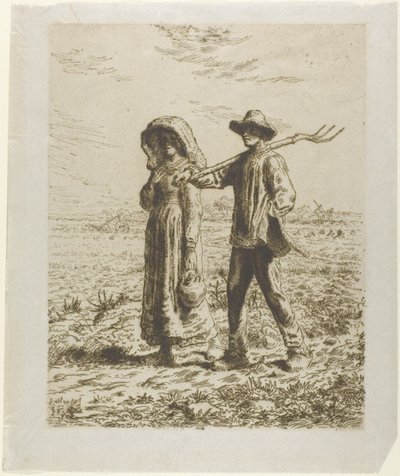 Boeren op Weg naar Werk door Jean Francois Millet