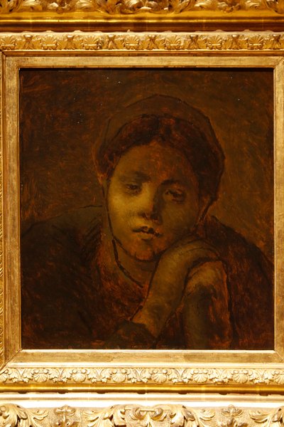 Herder rustend op haar stok, 1872 door Jean Francois Millet