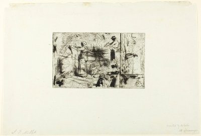 Schetsen van drie onderwerpen door Jean Francois Millet