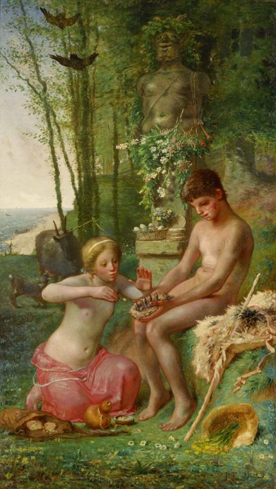 Lente Daphnis en Chloë, 1865 door Jean Francois Millet