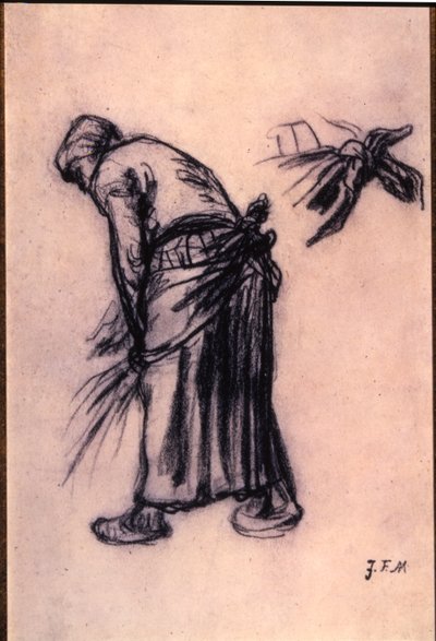 Studie van een Arenlezer door Jean Francois Millet