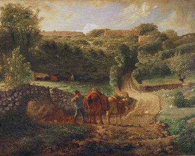 De Neef Hamlet in Greville door Jean Francois Millet