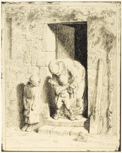 De moederlijke voorzorg door Jean Francois Millet