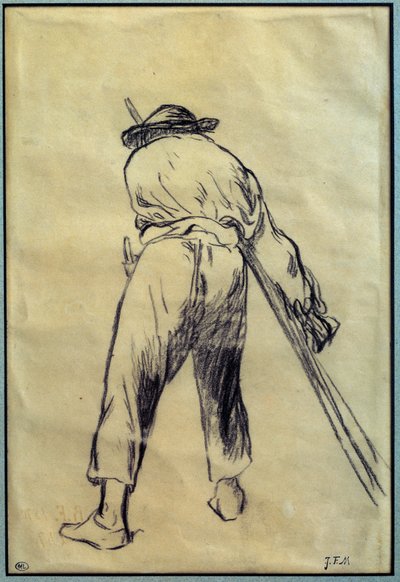 De maaier Voorbereidende tekening door Jean François Millet (1814-1875) 19e eeuw Parijs, Louvre Museum door Jean Francois Millet