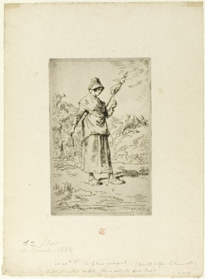 De spinner door Jean Francois Millet