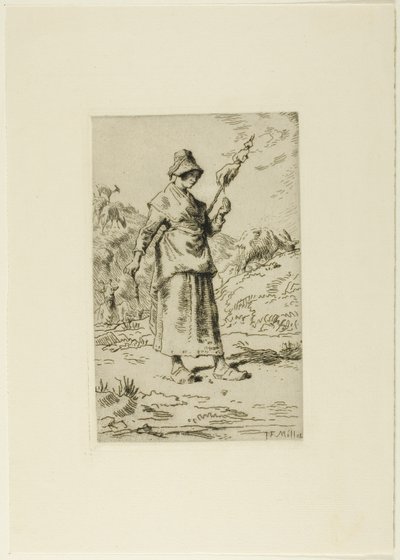 De spinner door Jean Francois Millet