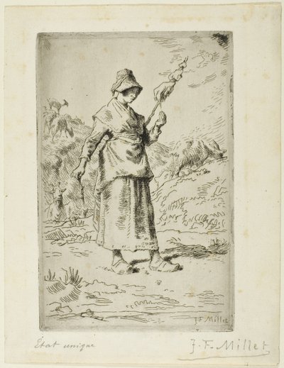 De spinner door Jean Francois Millet