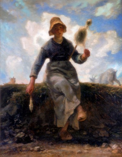 De Spinner, Geitenhoeder van de Auvergne, ca. 1868-1869 door Jean Francois Millet