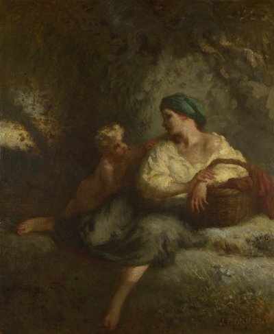 Het Fluisteren, c. 1846 door Jean Francois Millet