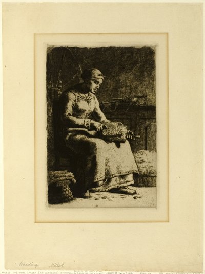 De wol-karder door Jean Francois Millet