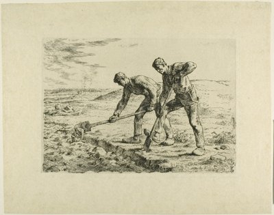 Twee Mannen Graven door Jean Francois Millet