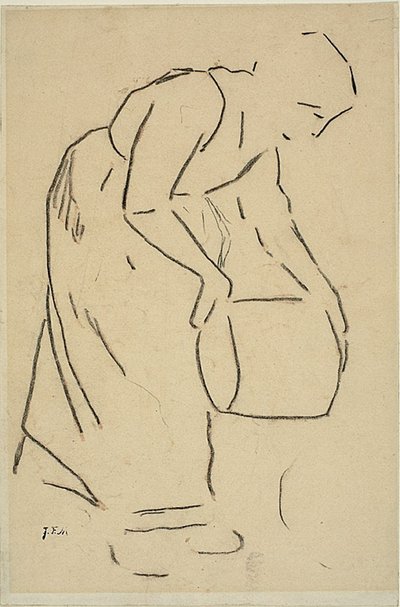 Vrouw Leegt een Emmer door Jean Francois Millet