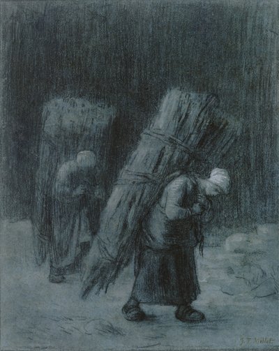 Vrouwen die takken dragen, ca. 1858 door Jean Francois Millet