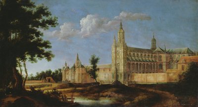 Uitzicht op de abdij van Saint-Amand-les-Eaux, gesticht 647 door Jean Francois Neyts