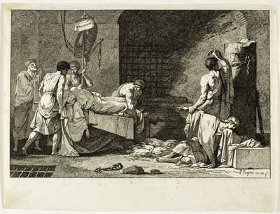 Devotie van Cimon of Begrafenis van Miltiade door Jean François Pierre Peyron