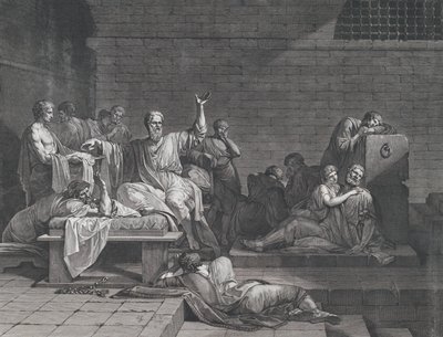 De dood van Socrates door Jean François Pierre Peyron