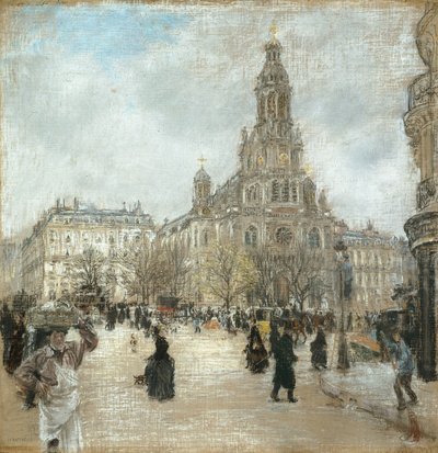 Place de la Trinité, Parijs, ca. 1886 door Jean Francois Rafaelli