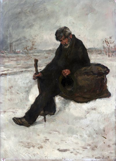 Een filosoof, Cheminot in de sneeuw door Jean Francois Raffaelli