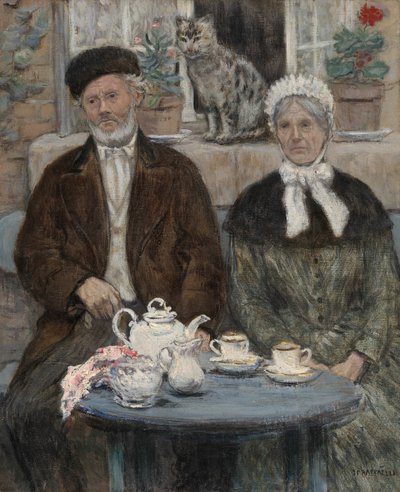 Middagthee, ca. 1880 door Jean Francois Raffaelli