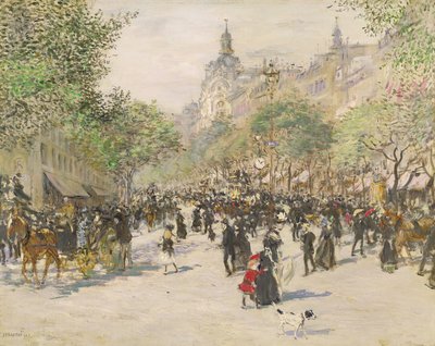 Boulevard Haussmann door Jean Francois Raffaelli