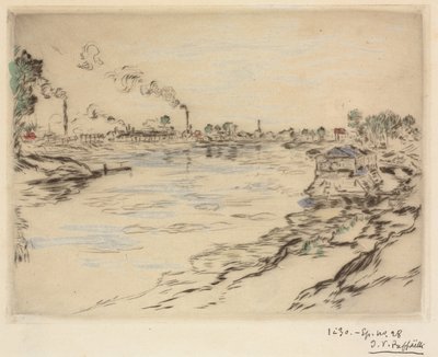 De Seine, in Asnières door Jean Francois Raffaelli