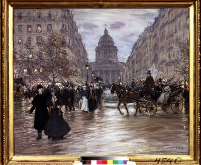 De boulevard Saint-Michel door Jean Francois Raffaelli