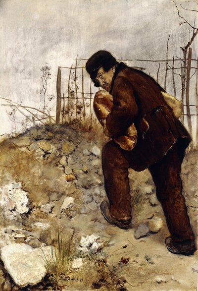 De Man met Twee Broden, 1879 door Jean Francois Raffaelli