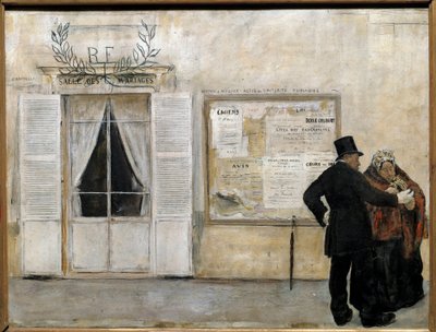 De gasten wachten op de bruiloft door Jean Francois Raffaelli