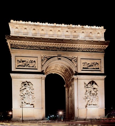Zicht op de Arc de Triomphe gerealiseerd door Jean Francois Chalgrin (1739-1811) door Jean Francois Therese Chalgrin