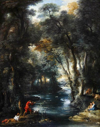 Eendenjacht in een bos door Jean François de Troy