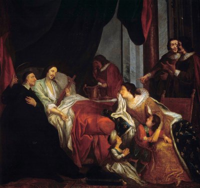 Saint Vincent de Paul (1581-1660) voor het sterfbed van Koning Lodewijk XIII door Jean François de Troy