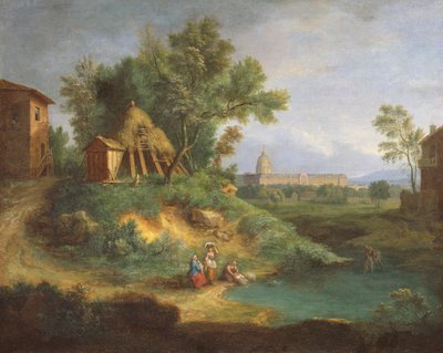 Hotel des Invalides, uitzicht vanaf de Grenouillere door Jean Francois, the Younger Millet