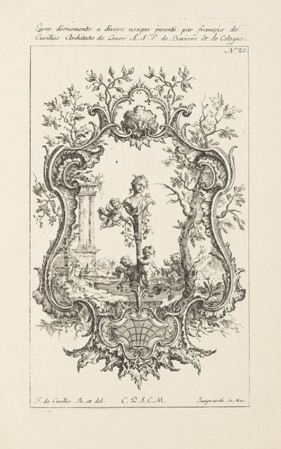 Ontwerp voor Cartouche door Jean François Cuvilliés