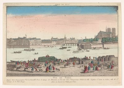Gezicht op de stad Parijs gezien vanaf de Quai de Miramion door Jean François Daumont