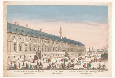 Gezicht op een keizerlijk paleis in een buitenwijk te Wenen door Jean François Daumont