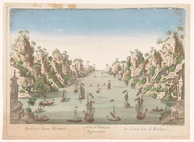 Gezicht op het grote meer te Hanoi door Jean François Daumont