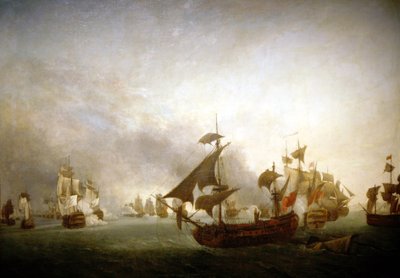 Zeeslag bij het eiland Grenada door Jean Francois Hue