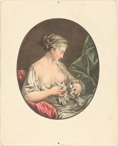 Venus met Duiven door Jean François Janinet after Jean Jacques François Le Barbier I