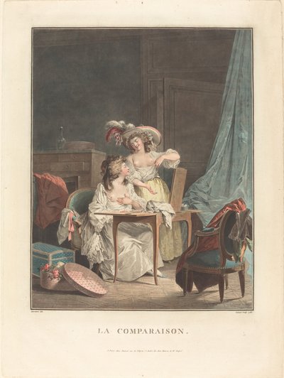 De vergelijking door Jean François Janinet after Nicolas Lavreince