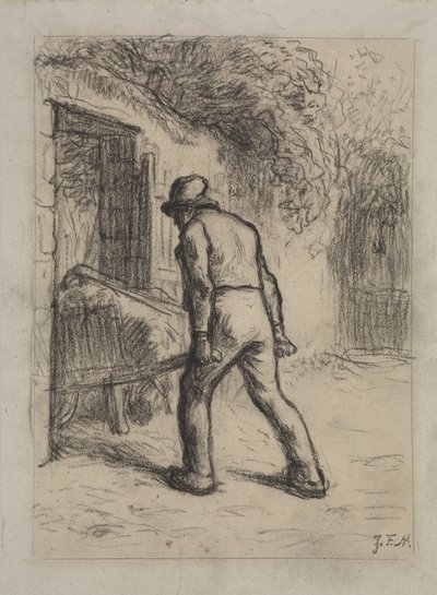 Studie voor Man met een Kruiwagen door Jean Francois Millet