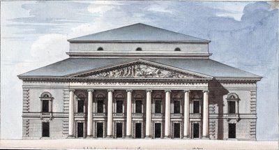 Gevel van het Sint-Petersburgse Keizerlijke Bolshoi Kamenny Theater door Jean François Thomas de Thomon