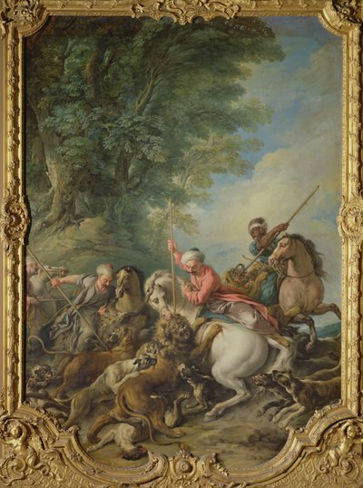 Turken Jagen op Leeuwen door Jean François de Troy