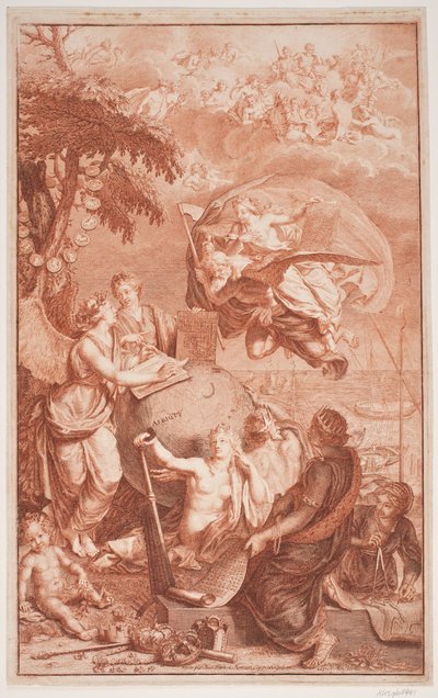 Allegorie op de scheepvaart door Jean Frederic Herman