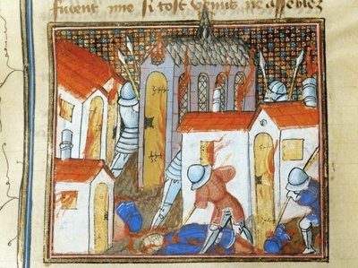 De Engelsen staken de stad St. Lo in brand ... door Jean Froissart