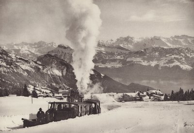 Rigi Kaltbad, Wintersporttrein van de Vitznau Rigi Bahn door Jean Gaberell